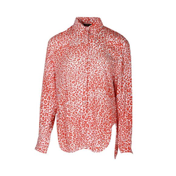 Maje Capona Leopard-Print Shirt in Orange Viscose